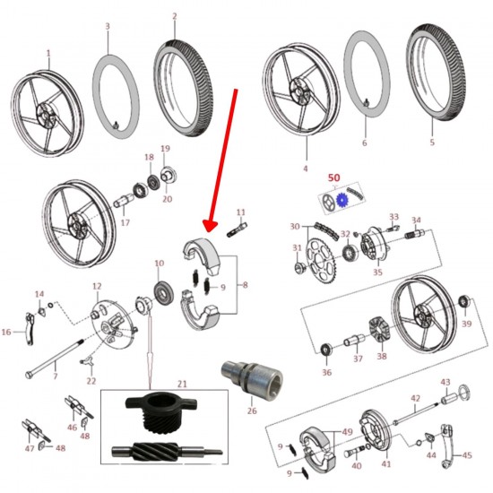 Bajaj Boxer / V15 Arka Fren Balatası