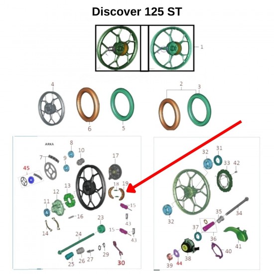 Bajaj Discover 125 ST / 150 F/ S Arka Fren Balatası