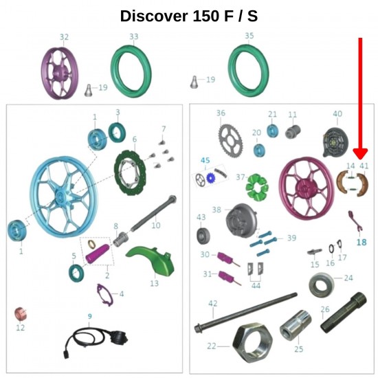 Bajaj Discover 125 ST / 150 F/ S Arka Fren Balatası
