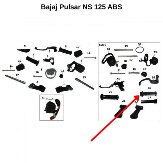 Bajaj Pulsar NS 125 ABS / CBS / NS 150 Gaz Kolu Komple