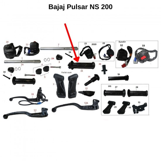 Bajaj Pulsar NS 200 / ABS Gaz Kolu