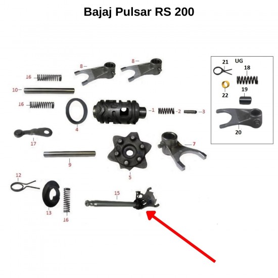 Bajaj Pulsar RS 200 / UG Vites Mili Komple