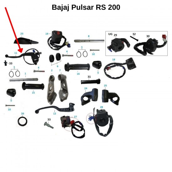 Bajaj Pulsar RS 200 Debriyaj Kolu Komple