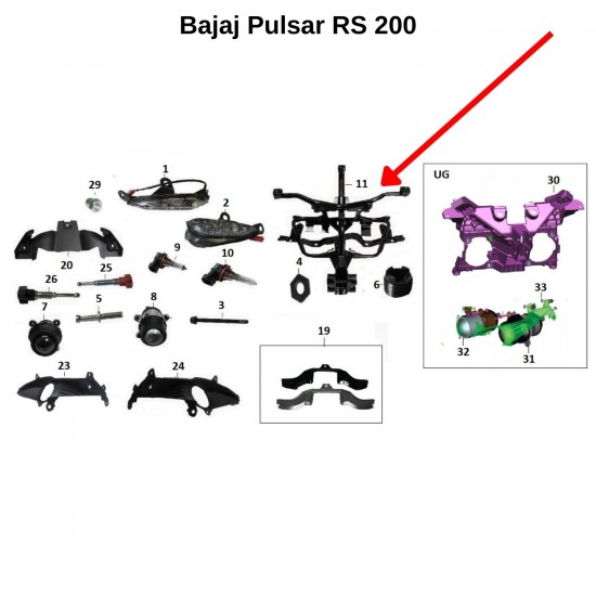 Bajaj Pulsar RS 200 Far Bağlantı Demiri