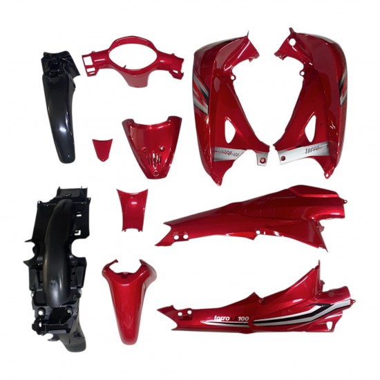 Motoran Torro LX 100 Kaporta Seti Kırmızı (11 Parça)