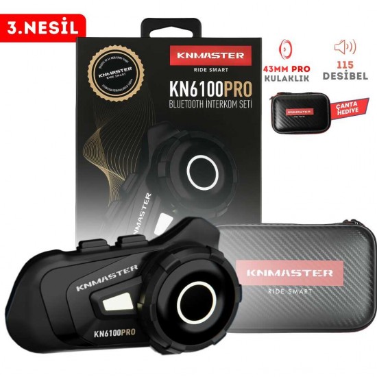 Knmaster KN6100 Pro Motosiklet İnterkomu Siyah
