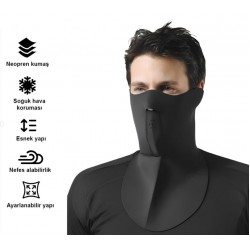 Vexo Motosiklet Maskesi Uzun Geniş Siyah