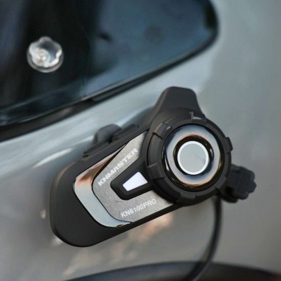 Knmaster KN6100 Pro Bluetooth Karbon Siyah İntercom Kulaklık Seti