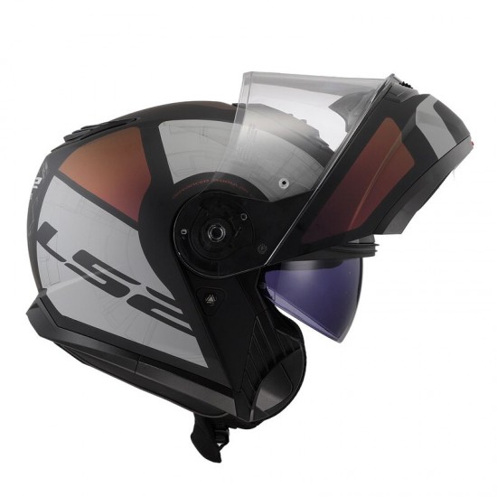 LS2 Strobe 2 Orion Çene Açılabilir Motosiklet Kaskı Mat Titanyum / Gri / Bronz