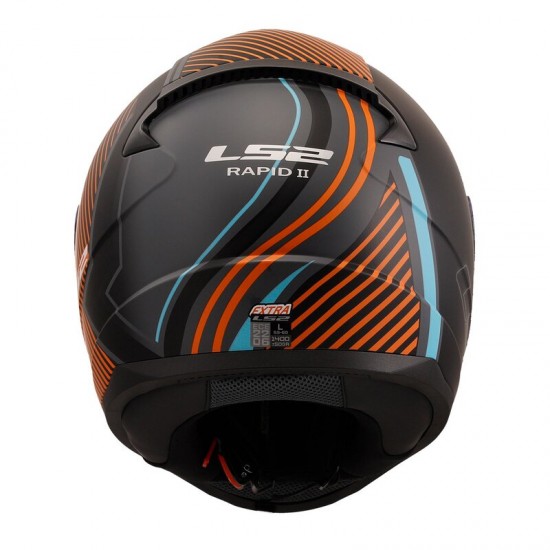 LS2 Rapid 2 Extra Kapalı Motosiklet Kaskı Mat Siyah / Gri / Turuncu / Mavi