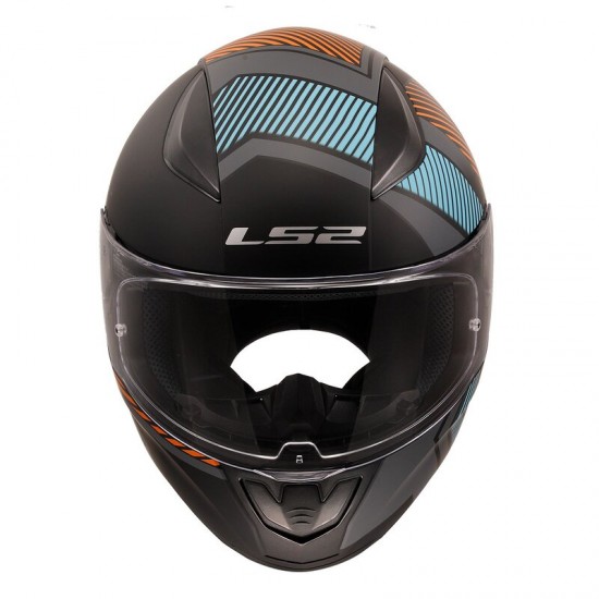 LS2 Rapid 2 Extra Kapalı Motosiklet Kaskı Mat Siyah / Gri / Turuncu / Mavi