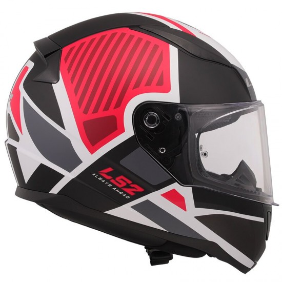 LS2 Rapid 2 Grid Kapalı Motosiklet Kaskı Mat Siyah / Beyaz / Kırmızı
