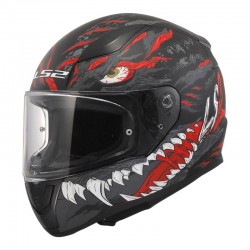 LS2 Rapid 2 Kaiju Kapalı Motosiklet Kaskı Mat Siyah / Kırmızı / Beyaz
