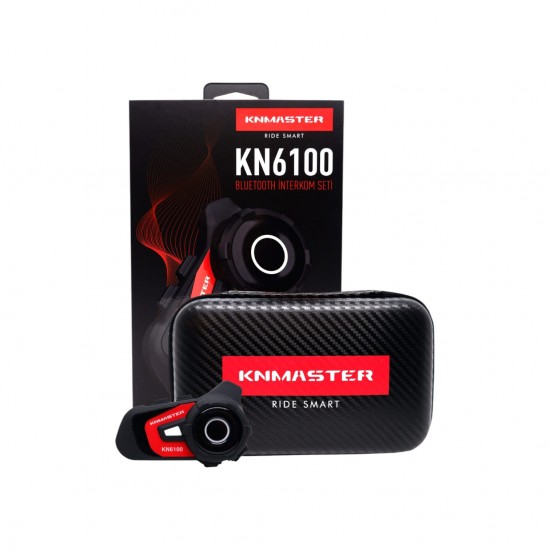 Knmaster 6100 Bluetooth İnterkom Kulaklık Seti Kırmızı