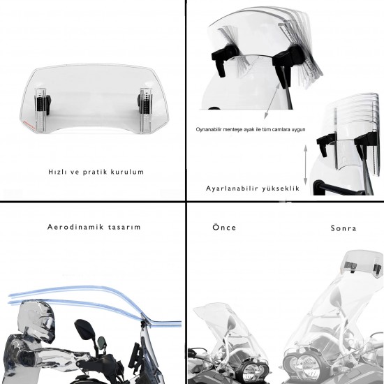 Knmaster RS 400A Rüzgar Saptırıcı Şeffaf Ön Cam Uzatma / Deflektör