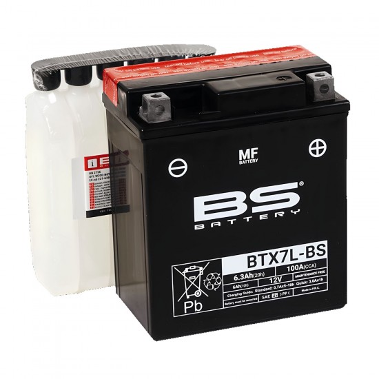 BS Battery BTX7L-BS 12V 6.3Ah 100 CCA AGM Motosiklet Aküsü