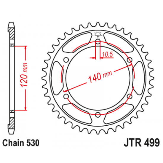 Suzuki GSX-R 1300 Hayabusa JT Sprockets Arka Dişli 40 T (1999 - 2007) Suzuki GSX-R 1300 Hayabusa JT Sprockets Arka Dişli 40 T (1999 - 2007)