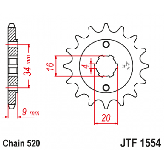 Hyosung GV 250 JT Sprockets Ön Dişli 14T (2010 - 2015)