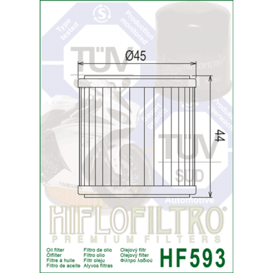 Hiflo HF-593 Benelli TRK 251 Yağ Filtresi (2018 - 2024)